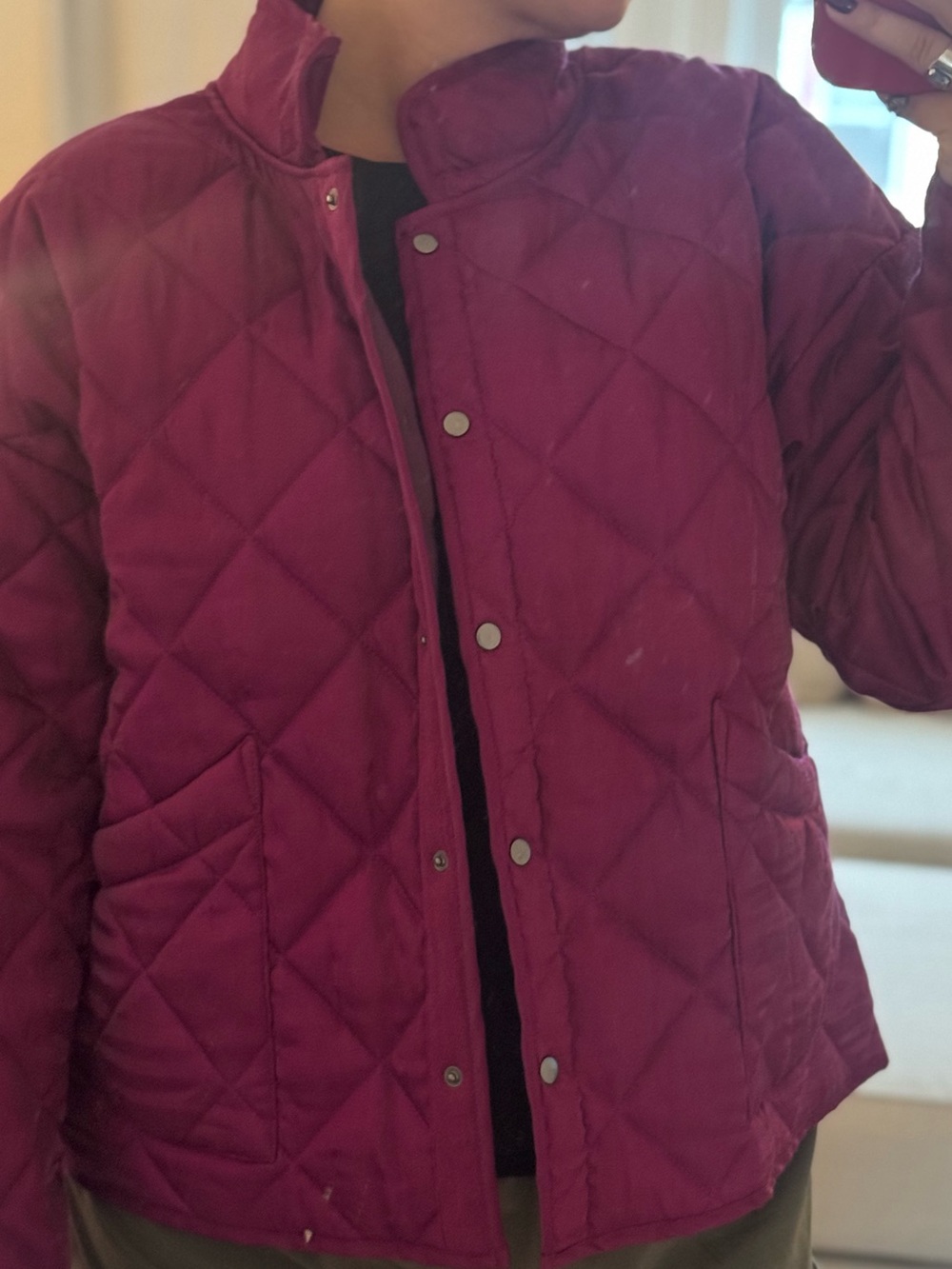 Quilted Burgundy Women's light Jacket - Berry Sheen